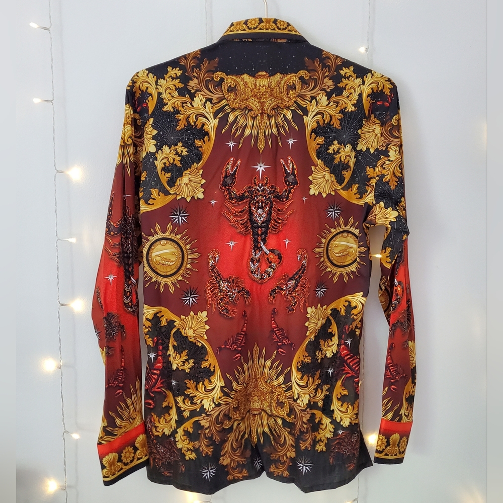 NWT Barabas Cogent Approach Rhinestone Long Sleeve Shirt Size M - Picture 10 of 12